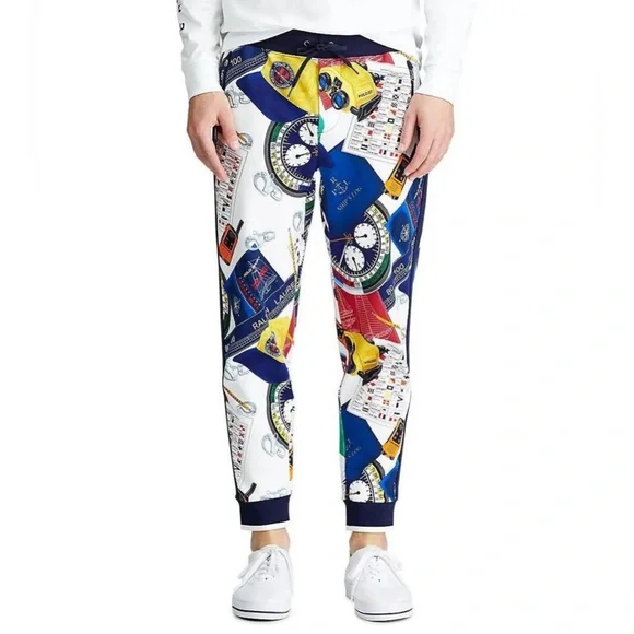 Polo Ralph Lauren Oceans Challenge 12m‎ Yacht Nautical Collage Pants Jogger M